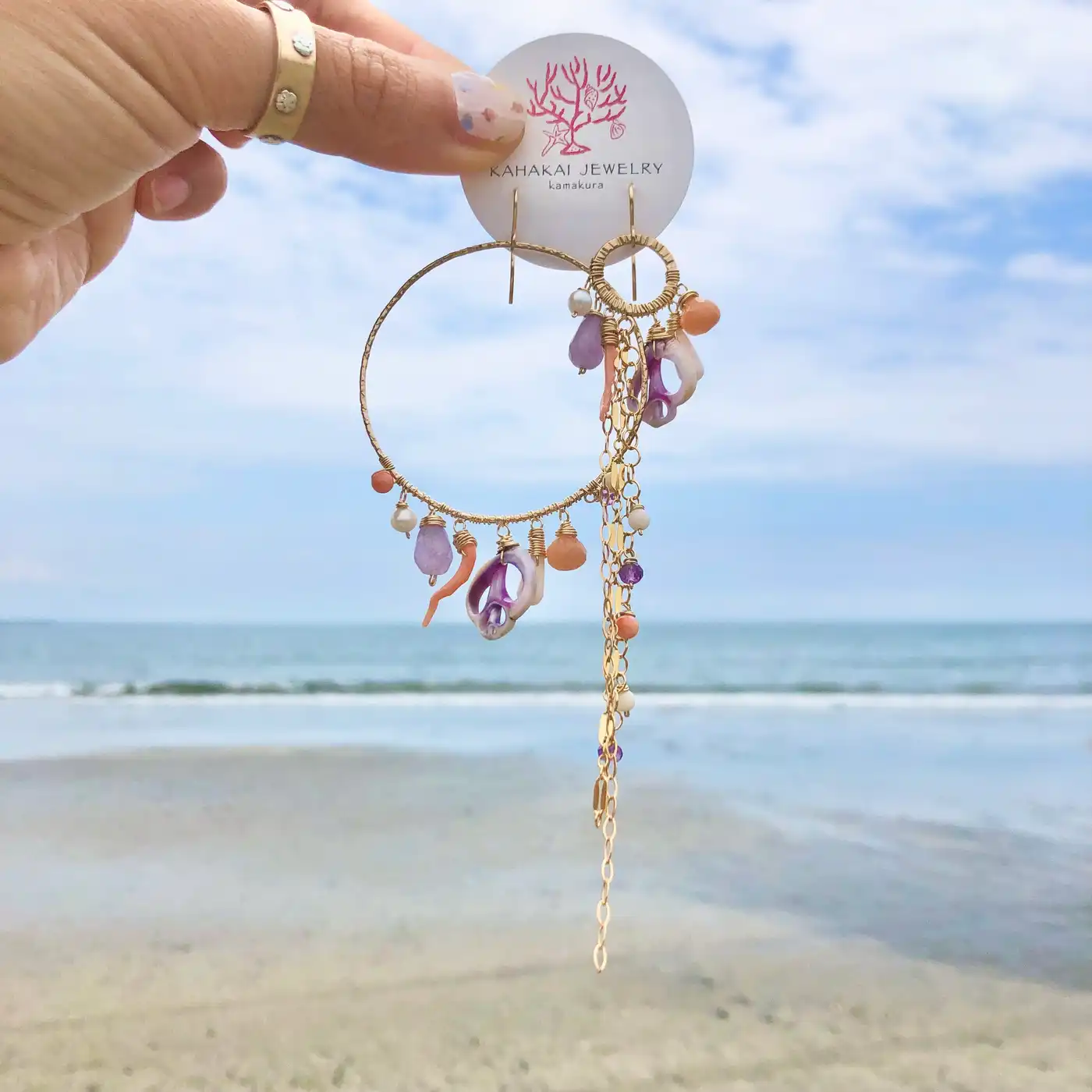 mari53 ♦︎14kgfオイルインクォーツネックレス ネックレス K10ピンクゴールド 北海道産インカローズ(JL